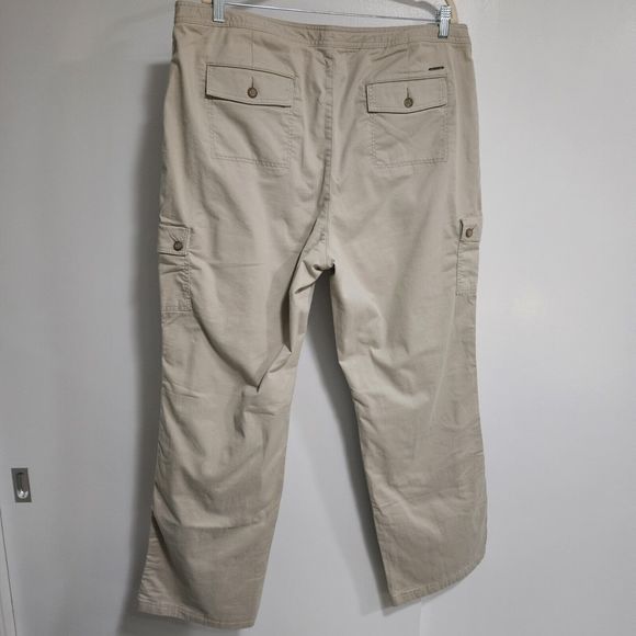 LL Bean Size 20 Khaki Southport Favorite Fit Cargo Flannel Lined Pant 296901 NWT - Picture 3 of 9